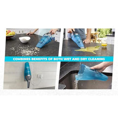 BLACK+DECKER WDC215WA-IN 7.2 V,10.8W Lithium-Ion Wet and Dry Cordless Dustbuster Handheld Vacuum Cleaner (Blue)-Charge Fully Before Using