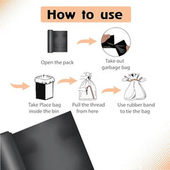 Campfire Compostable Garbage Bag | 150 Pcs | Medium 25 Ltr Capacity 19 x 21 Inches | 25 Bags x 6 Rolls | Daily Waste Solution | Trash Bags with Detachable Drawstrings | For Dry & Wet Waste