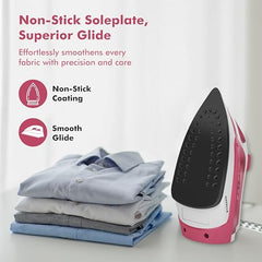 Havells TruSteam 1600 Watt Steam Iron with Self Cleaning Function|Vertical & Horizontal Ironing|220 ml Tank for Longer Ironing|High Steaming Rate upto 15 gm/min|2Yr Manufacturer Warranty(Pink)