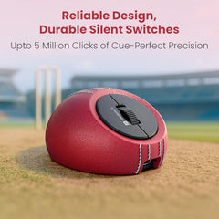 Portronics ToadPlay Cricket Mini Wireless Bluetooth Mouse with Dual Wireless Connectivity (BT + 2.4 GHz), Rechargeable Battery, Noise-Free Clicking, Multi-Device Pair, Adjust Sensitivity (Red)