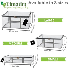 Timatim Transparent Plastic Clothes Cover Organiser for Wardrobe PVC Storage Bag for Saree, Shirts, Clothes, Lehenga Blankets Bedsheets Garment Protector Cover (Pack 2 pcs., Large (45x33x25 cms))