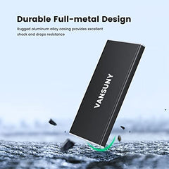 Vansuny External SSD USB 3.1 550MB/s High-Speed Read Write Portable SSD External Hard Drive USB C Mobile Solid State Drive (1TB, Black)