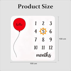 MOMISY Baby Milestone Blanket and Props for Baby's |1 to 12 Months Prop |Baby Bedding |Ac Room Blanket for Summer|Newborn| Infants Winter Blanket(RedBalloon)