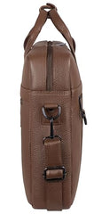 WildHorn Premium Leather Laptop Bag for Men | Handcrafted | Adjustable Shoulder Strap, Fits 15.6-Inch Laptop | Ideal for Office, Travel, Daily Use - 1 Year Warranty (WALNUT)