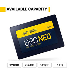 Ant Esports 690 Neo 256GB SATA SSD 2.5 Inch Internal Solid State Drive | SATA III 6Gb/s | Up to 500MB/s Read Speed |Fast Boot & Data Transfer SSD for Laptop/Desktop PC