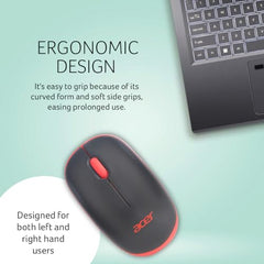 acer Flow Wireless Mouse | 1600 DPI Optical Sensor | 2.4GHz Wireless with USB Nano Receiver | Ergonomic Lightweight Design | Smooth Tracking for Laptop, PC & Mac – White/Green
