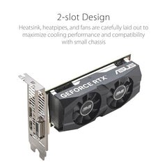 ASUS Dual NVIDIA Geforce RTX 3050 6GB OC Edition Gaming Graphics Card-pci_e_x16 4.0, 6GB GDDR6 Memory, HDMI 2.1, Displayport 1.4A, 2-Slot Design, Axial-Tech Fan Design, 0Db Technology, Steel Bracket