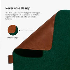 DailyObjects Large Premium Vegan Leather Desk Mat|Anti-Skid|Anti-Slip|85*45cm|Reversible Desk spread Turf Desk/Laptop Mat for Work from Home/Office/Gaming- Extended mouse pad and keyboard desk pad-Tan