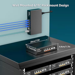 YuanLey 18 Port 2.5G PoE Switch Unmanaged, 16 x 2.5G Base-T PoE Ports, 2 x 10G RJ45 UpLink, IEEE802.3af/at, 250W, Compatible with 100/1000/2500Mbps, Metal Case, 2.5Gbe Network Switch