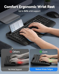 TECKNET Wireless Keyboard and Mouse Combo, Mini Cordless Computer Keyboard and Mouse Set 2.4GHz, Silent Adjustable 1600 DPI, Quiet Click, Lag-Free for Computer, Laptop, PC, Windows, Mac, Chrome OS