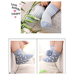 MOMISY 5 Pairs Tube Socks for children Toddlers Infant Baby Girl Boys (Light Blue, 2 year to 4 year)