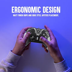 Ant Esports GP165 Wired Gaming Controller with Hall Effect Magnetic Triggers, Dual Vibration USB Gamepad for PC Windows 11/10/8/7 (X-Input & D-Input), PS3, Android, Turbo Function, 2.2m Cable, Black/Grey