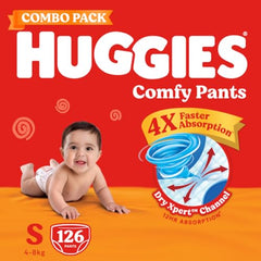 Huggies Comfy Pants Baby Diaper, Large (L) Size (9-14 Kgs), Pack of 192 (96 count, Pack of 2)