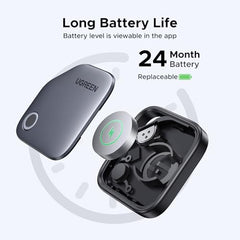 UGREEN FineTrack Tracker Tag Compatible with Apple Find My | 2-Year Replaceable Battery Bluetooth Tracker Compatible with Apple Find My, Item Finder for Keys, Luggage, Wallet