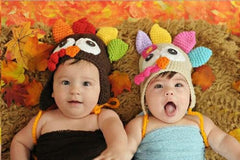 MOMISY Turkey Crown Big Eyes Cartoon Cap Newborn Baby Photography Shoot Props Costumes - 0 To 6 Months (Beige)