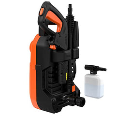 BLACK+DECKER BEPW1600 1300W 1600 PSI 110 Bar Pressure Washer for Car, Bike, Home & Garden Cleaning Use with Multiple Accessories Included, 1 Year Warranty, Orange & Black