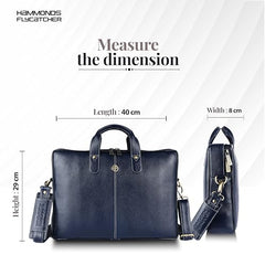 HAMMONDS FLYCATCHER Genuine Leather Office Bag for Men - 15.6 Inch Laptop Bag for Men for Professionals, Business Travelers - Adjustable Straps & Multiple Compartments - 1 Year Warranty - Brown