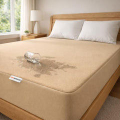 MY ARMOR Waterproof Mattress Protector King Size, 78x72, 6.5x6 feet, Double Bed Protector Sheet Cover, Breathable and Hypoallergenic Ultra Soft Fitted Terry Cotton Feel Fabric, Elastic Skirting, Grey