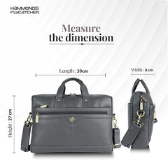 HAMMONDS FLYCATCHER Genuine Leather Office Bag for Men - 15.6 Inch Laptop Bag for Men, Adjustable Strap, Multi Compartments - Ideal for Office, Travel, Daily Use - 1 Year Warranty - Brown