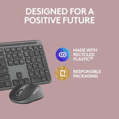 Logitech MK950 Signature Slim Wireless Keyboard and Mouse Combo, Sleek Design, Quiet Typing and Clicking, Switch Across Three Devices, Bluetooth, Multi-OS, Works with Windows and Mac - White