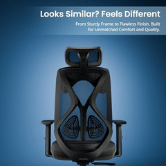 Vergo Transform Prime Ergonomic Mesh Office Chair, High Back, Lumbar Support, 2D Armrests, Synchro Tilt-Lock Recline, Heavy-Duty Metal Base, WFH/Study/Gaming (Black)