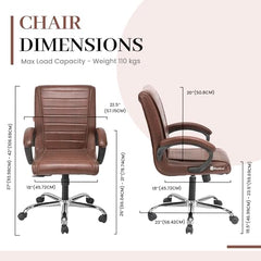 GOYALSON Ergonomic Revolving Office Home Swivel Desk Chair with Adjustable Height Smooth Moving (2, Black, Standard)