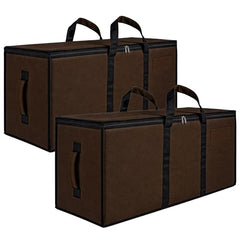 Storite Jumbo Super-Size 81 L Canvas Moisture Proof Heavy Duty Storage Bag | for Toys/Stationery/Blankets/Clothes/Moving Bags MultiPurpose With Strong Reinforced Handles Rectangular Cream (87x26x36 cm)