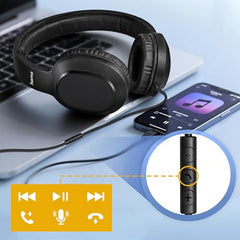 Hama Fun C USB-C Wired On-Ear Headphones with Microphone | 40mm Drivers, In-Line Remote, Adjustable Headband, Stereo Sound for Smartphones, Calls & Music, Black 5 Years Warranty