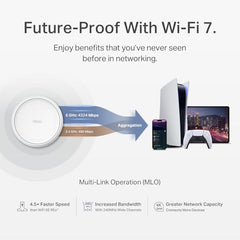 TP-Link Deco BE25 WiFi 7 Mesh System (Pack of 3) Dual Band BE5000 Up to 5013 Mbps, MLO Technology, 2 x 2.5G Ports, Coverage up to 2000 Feet