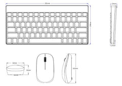 PERIDUO-712B Wireless Mini Keyboard & Mouse Combo – Compact Tenkeyless 2.4 GHz Set with 13 Multimedia Hotkeys, Portable 1000 DPI Mouse & Nano Receiver – Perixx
