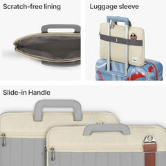 uppercase Stride 16 Inch Laptop Sleeve, Multi-Textured Quilted Design, Padded Compartment, Trolley Sleeve, Slide-In Handle & Detachable Shoulder Strap, Ideal for Men & Women | Office & Travel - Black