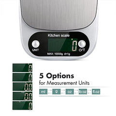 GADGETRONICS Digital Kitchen Weight Scale Food Weight Machine For Health, Fitness, Home Baking & Cooking (10 Kgs, 1 Year Warranty & Batteries Included), Black
