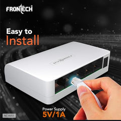 FRONTECH 8 Port Gigabit Ethernet Switch | 10/100/1000Mbps | Plug & Play LAN Hub for Router, Computer, Gaming Console, Printer & IP Camera | Wall Mountable | Hi-Speed Network Switch (NC-0052)