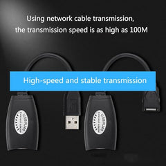 PremiumAV USB Over Ethernet Extender Adapter Kit – USB Male to RJ45 Female Extension for Long-Distance Connectivity (Up to 150FT) – Compatible with PC, Laptop, Printer, Camera