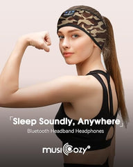 MUSICOZY Sleep Headphones Bluetooth Headband Headphones for Side Sleepers | Sleeping Headbands Wireless Sports Earphones Sweat Resistant Earbuds for Workout Running Cool Gadgets Unique Gifts for Women