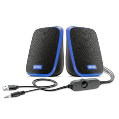 Intex IT-120 2.0 USB Computer Multimedia Speaker, 10W Powerful Sound, USB Powered, 3.5mm Aux Connectivity, in-Line Volume Control Pod for PC, Laptops, Desktop & Mobiles – Orange