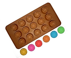 SYGA Silicone Rose Flowers Shape Chocolate Jelly Candy Mold, Cake Baking Mold, 15-Cavity Bakeware Mould, Brown