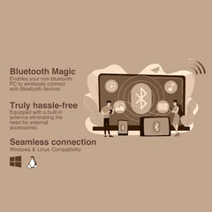 FINGERS FWF602-BT Dual Band USB Adapter (Dual Band - Supports 2.4 GHz & 5 GHz, Dual Connectivity Bluetooth & Wi-Fi, Windows & Linux (Intel Platform) Compatible, Simple Plug-n-Play)