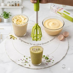 Quick Mixi Hand Push Blender, Manual Egg Beater & Milk Frother for Coffee, Lassi, Buttermilk, Protein Shakes, Kitchen Hand Mixer, Green