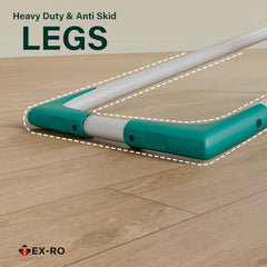 TEX-RO Ironing Board with Iron Stand | Foldable Iron Table for Ironing Clothes with Adjustable Height, Cotton Padded Press Table, Heat-Resistant Rest & Anti-Skid Legs - White