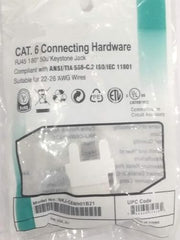 MakWorld Combo Deals - RJ45 CAT6E Lan I/O Network Keystone Jack + Gang Box + Single Port Face Plate (Set of 5)