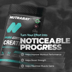Nutrabay Pure Series Micronised Creatine Powder Monohydrate, Pre/Post Workout Bodybuilding, Crossfit Supplement, 250 g (Unflavoured)
