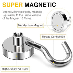 DIYMAG Magnetic Hooks 15pcs 30lbs Cruise Essentials 2026 Magnet Hook | Neodymium Heavy Duty Strong Magnets Hanging Ship Cabins Refrigerator Fridge Classroom Beach Vacation Kitchen Grills Home Tool
