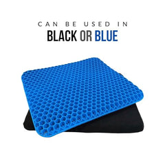 Medical Grade Gel Seat Cushion | Honeycomb Orthopedic Chair Cushion | Breathable Cooling Seat Pad | Non Slip Washable Cover | Office Car Wheelchair Travel Support | Pressure Relief Cushion | Blue