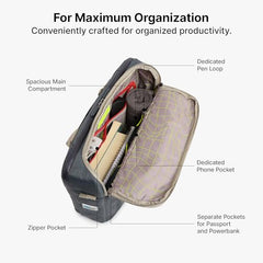 uppercase Omega 02 Pro Messenger Bag 15.6" Laptop Bag 14L Steel Blue | For Men & Women 3 Compartments Fits MacBook & Tablet Padded Scratch Proof Detachable Strap Front Zipper Pocket Trolley Sleeve