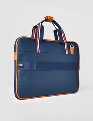 Police Men's Fobi 14" Laptop Briefcase For Official & Casual Use, Laptop Messanger bag - Navy/Tan