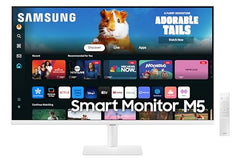 Samsung 27" M5 Smart Monitor with Smart TV Experience (Smartchoice) |FHD 1920 x 1080| Screen Mirroring | IPS Pane l TV Plus| Speakers | Adaptive Sound | Wi-Fi | HDMI |Bluetooth| LS27FM500EWXXL | Black