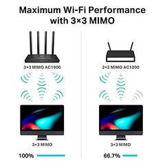 TP-Link Archer C50 AC1200 Dual Band Wireless Cable Router, Wi-Fi Speed Up to 867 Mbps/5 GHz + 300 Mbps/2.4 GHz, Supports Parental Control, Guest Wi-Fi, VPN (Black)