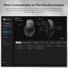 Keychron M6 Silent Wireless Gaming Mouse, 1000Hz Polling, Bluetooth 5.3/2.4GHz/Wired, PixArt 3311 Optical Sensor up to 12,000 DPI, Lightweight 3.03 oz(86g), Programmable, for Windows/Mac/Linux – Black