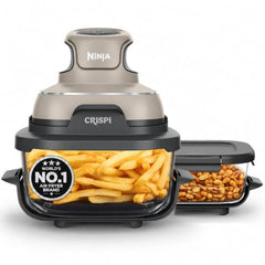 Ninja Crispi 1700W CleanCrisp Glass Air Fryer | 1.4L & 3.8L containers, Microwave, Freezer and PFAS Safe, Non-Toxic Glass Portable Cooking System with 2 year Warranty
